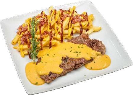 Bife da Vazia com molho Cheddar