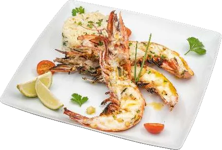 Gambas Grelhadas com Arroz de Coentros