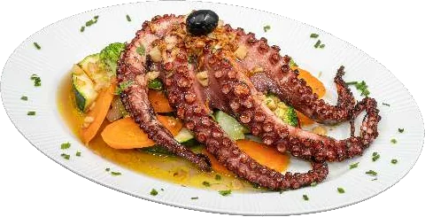Polvo com Legumes Salteados